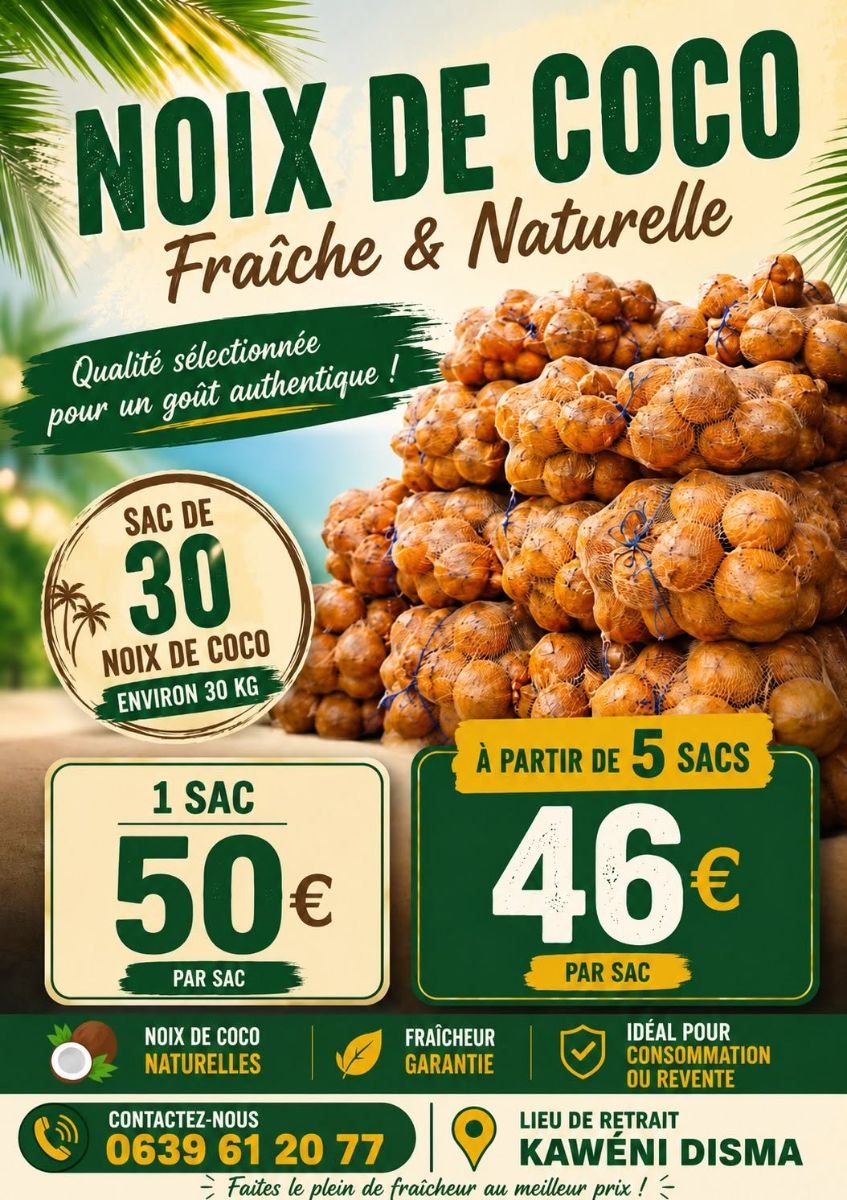 Noix de coco fraîches & naturelles image 2 - Biyachara