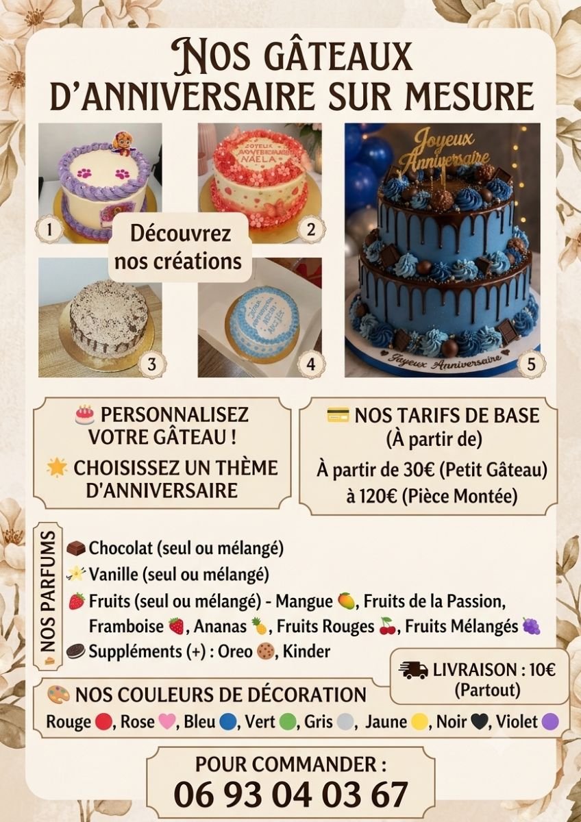 Gâteaux d’anniversaire image 1 - Biyachara