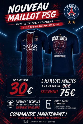 MAILLOT PSG 2 ÉTOILE BACK2BACK - Biyachara