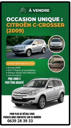 VOITURE EN VENTE (UNE CITROEN C-Crosser) - Biyachara