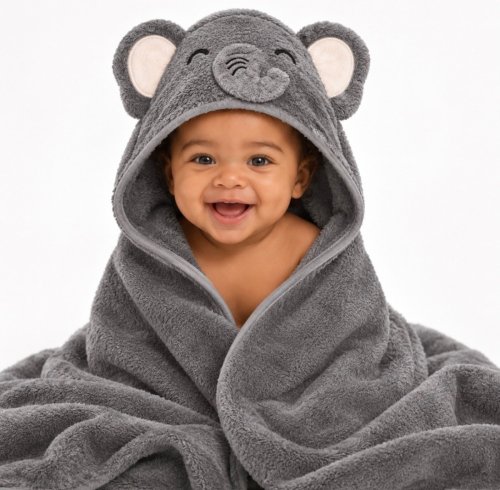 Cape de bain bébé neuve–capuche éléphant - Biyachara