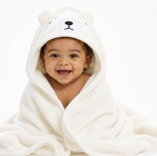 Cape de bain bébé neuve- capuche ours - Biyachara